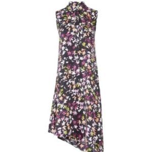 Tira Sleeveless Tiny Floral-Print Silk Dress